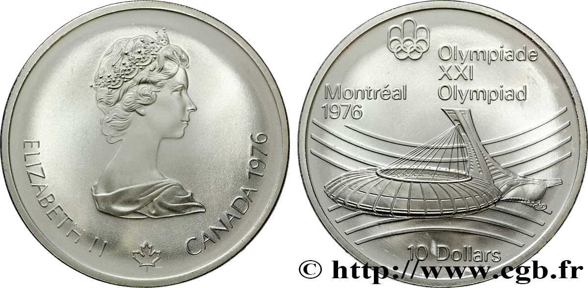 CANADA 10 Dollars JO Montréal 1976 football / Elisabeth II 1976  MS 