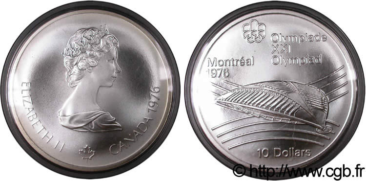 CANADA 10 Dollars JO Montréal 1976 vélodrome olympique / Elisabeth II 1976  FDC 