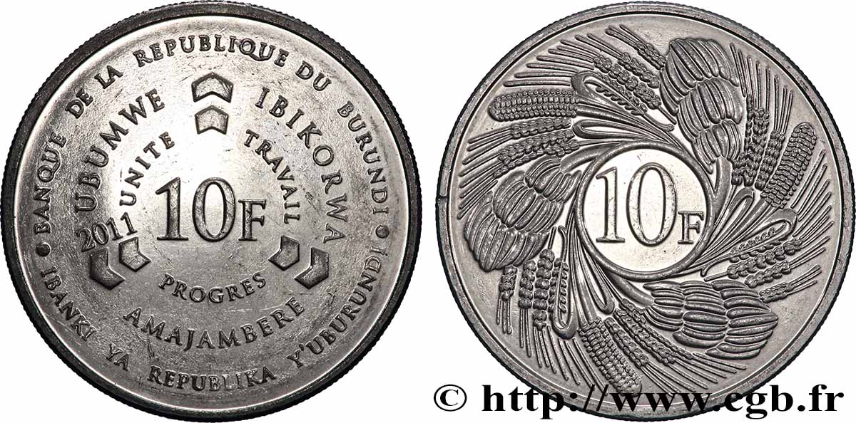 BURUNDI 10 Francs 2011 SPL