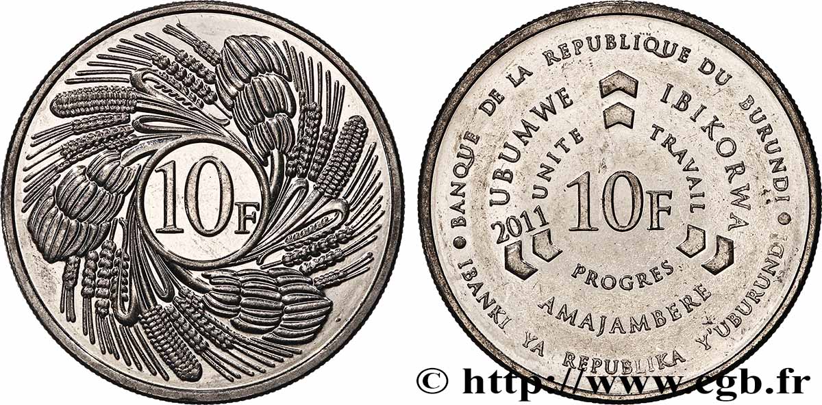BURUNDI 10 Francs 2011 SPL