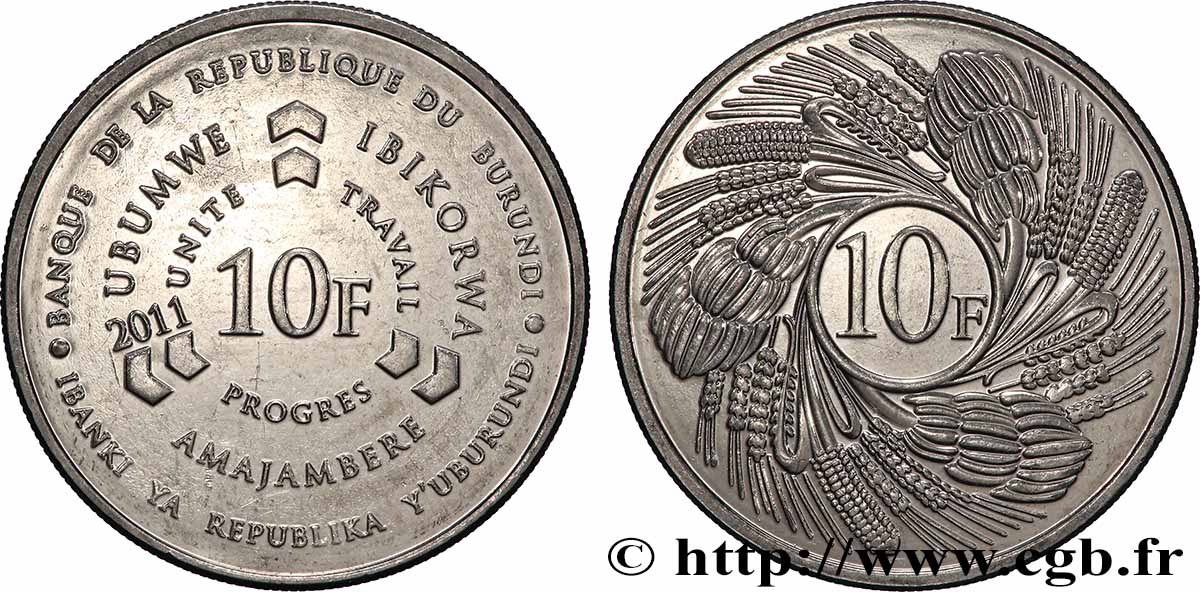 BURUNDI 10 Francs 2011 SPL