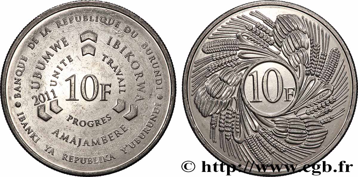 BURUNDI 10 Francs 2011 SUP