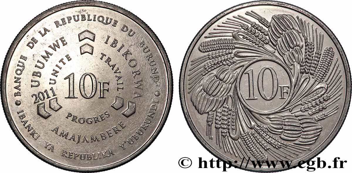 BURUNDI 10 Francs 2011 SPL