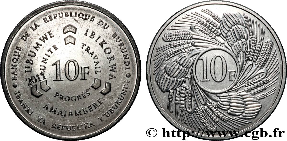 BURUNDI 10 Francs 2011 SUP