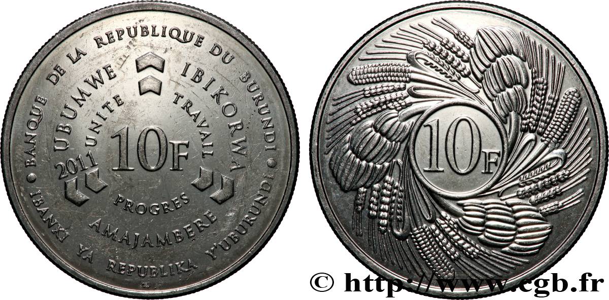 BURUNDI 10 Francs 2011 AU