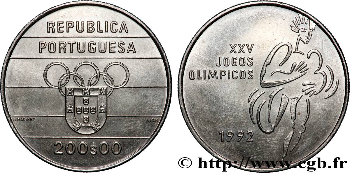 PORTUGAL 200 Escudos 500e anniversaire découverte de l’Amérique, Colomb et ses navires 1992 Lisbonne AU