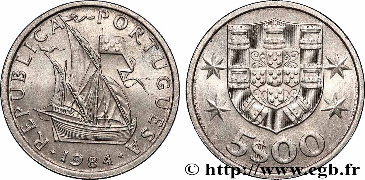 PORTUGAL 5 Escudos 1984 Lisbonne MS