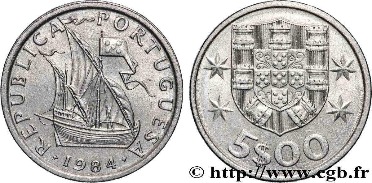 PORTUGAL 5 Escudos 1984 Lisbonne AU