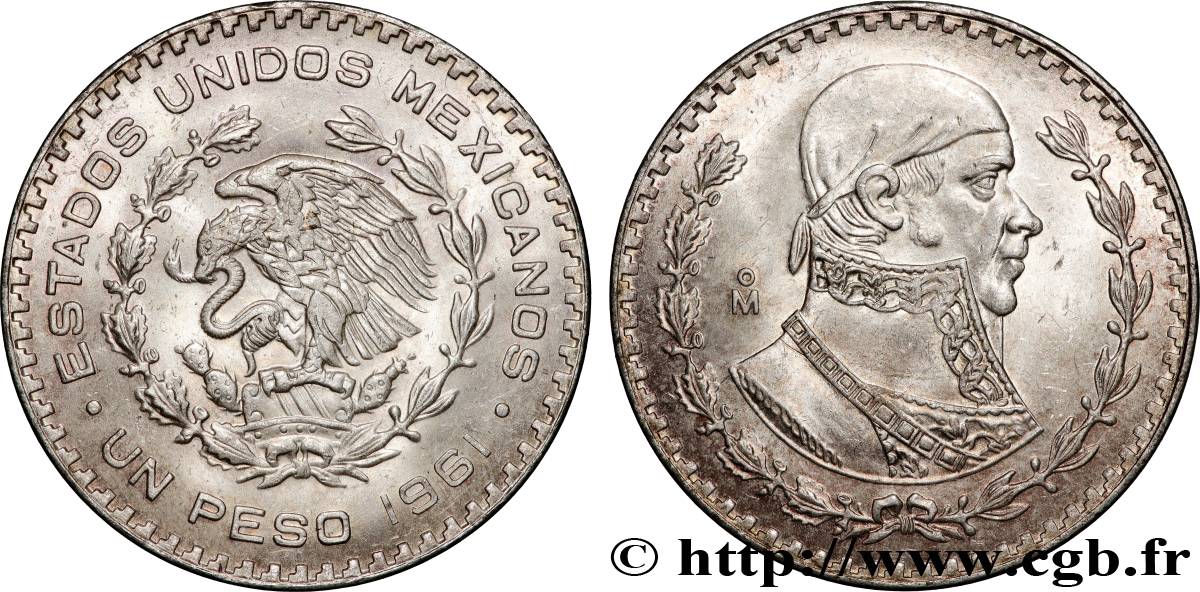 MEXICO 1 Peso Jose Morelos y Pavon 1961 Mexico MS
