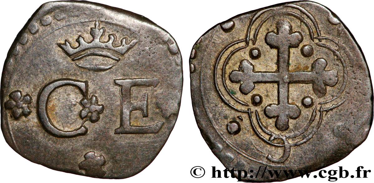 SAVOIE - DUCHÉ DE SAVOIE - CHARLES-EMMANUEL Ier Quart de sol (quarto di soldo) n.d. Chambéry TTB