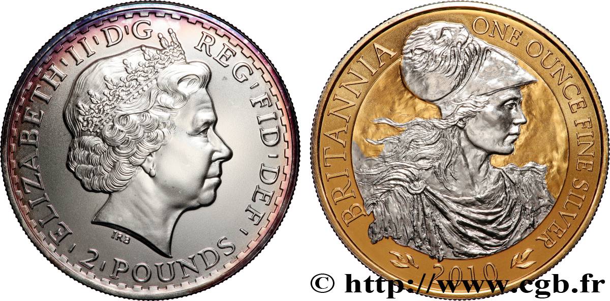 ARGENT D INVESTISSEMENT 2 Pounds Britannia 2010 SPL