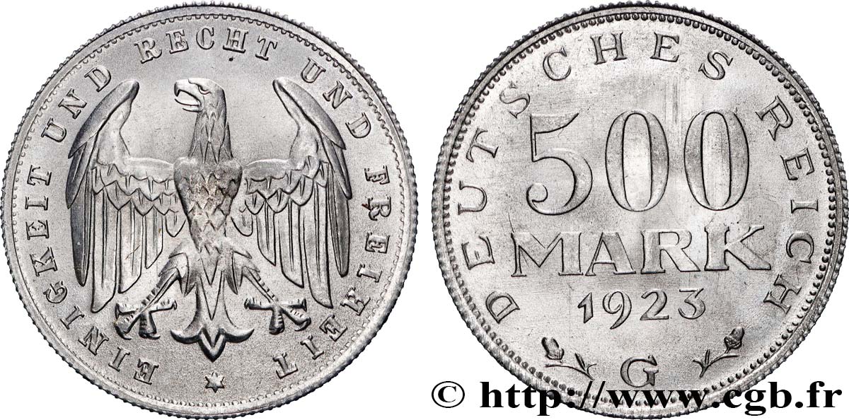 ALLEMAGNE 500 Mark aigle 1923 Karlsruhe SPL