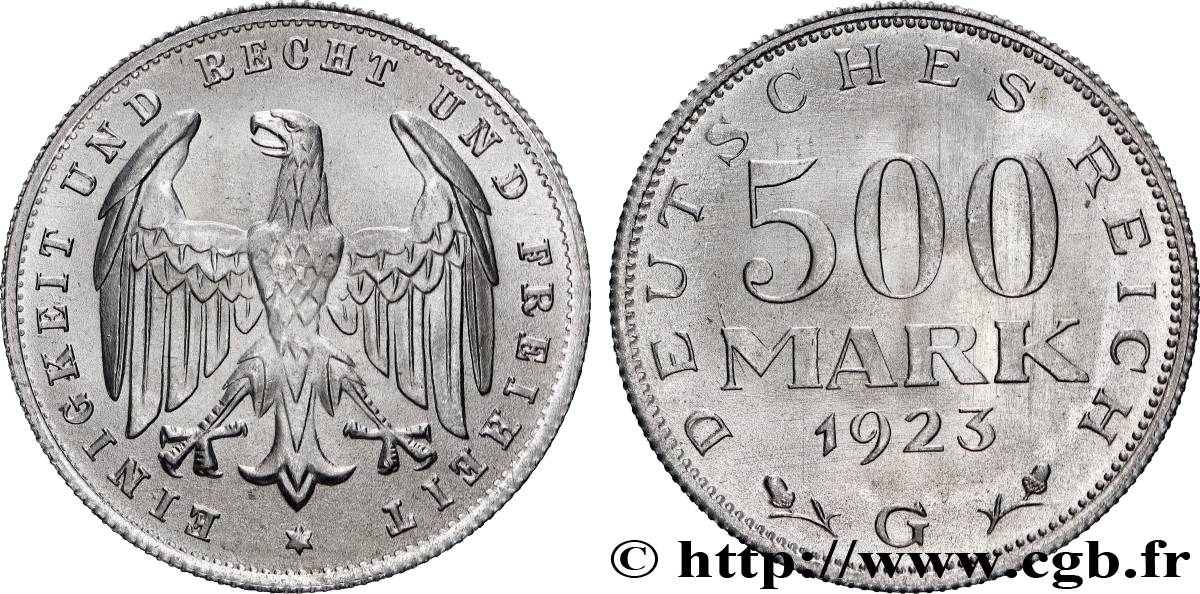 GERMANY 500 Mark aigle 1923 Karlsruhe MS
