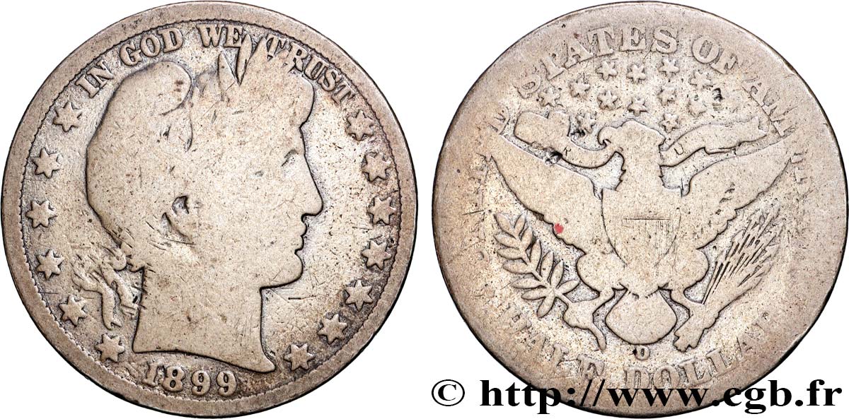 UNITED STATES OF AMERICA 1/2 Dollar type Barber 1899 Nouvelle-Orléans F
