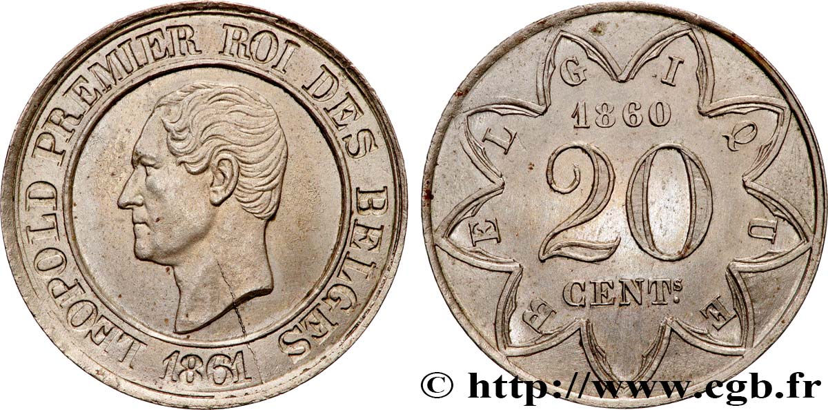 BELGIQUE - ROYAUME DE BELGIQUE - LÉOPOLD Ier Essai 20 Centimes 1860 SPL