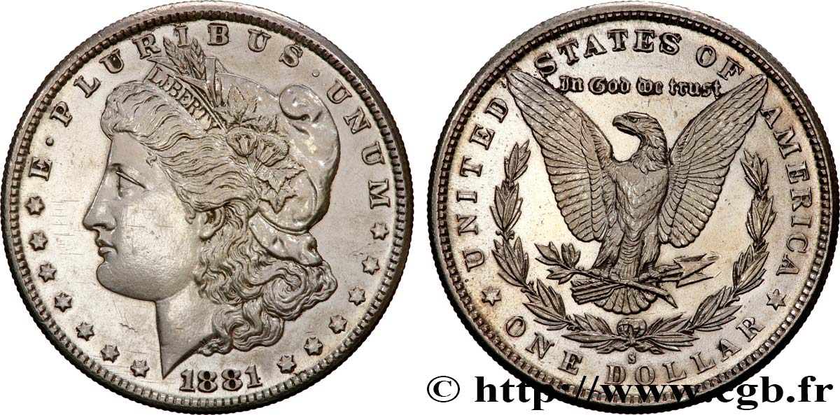 ÉTATS-UNIS D AMÉRIQUE 1 Dollar Morgan 1881 San Francisco TTB+