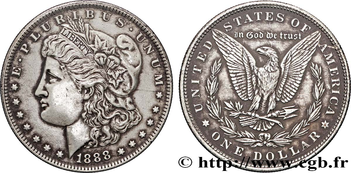 ÉTATS-UNIS D AMÉRIQUE 1 Dollar Morgan 1888 Philadelphie TTB