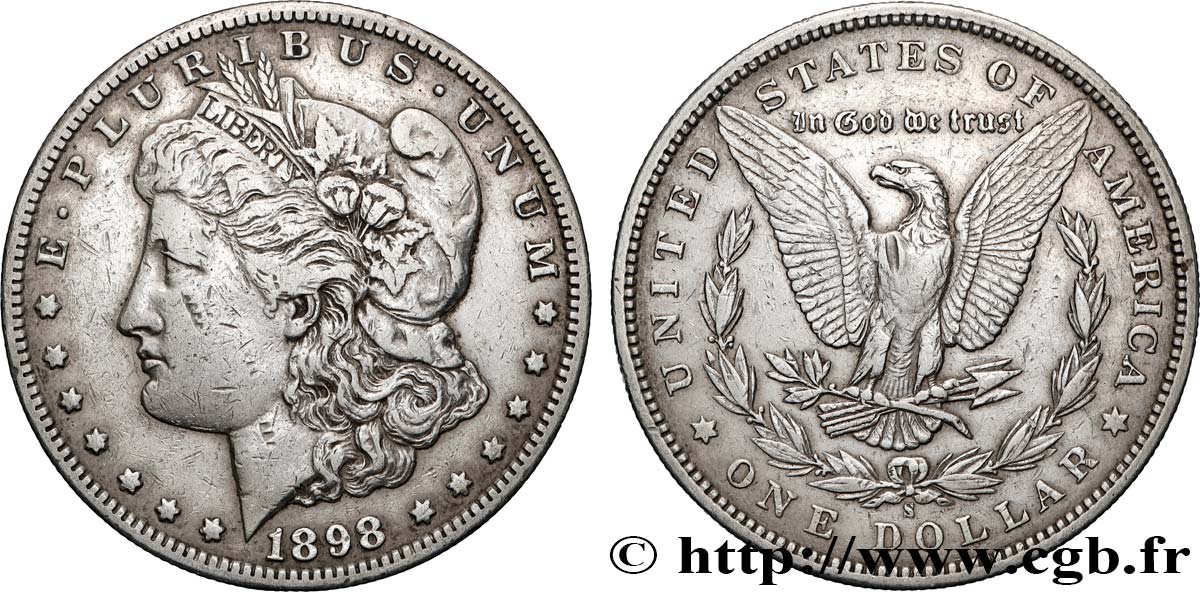ÉTATS-UNIS D AMÉRIQUE 1 Dollar type Morgan 1898 San Francisco TTB