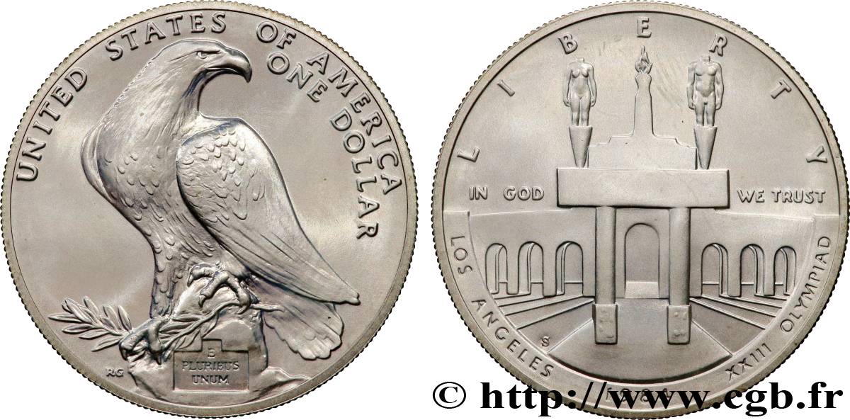 UNITED STATES OF AMERICA 1 Dollar Proof J.O. de Los Angeles 1984 San Francisco MS