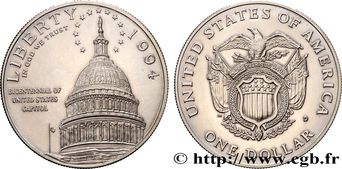 VEREINIGTE STAATEN VON AMERIKA 1 Dollar dôme du Capitol 1994 Denver fST