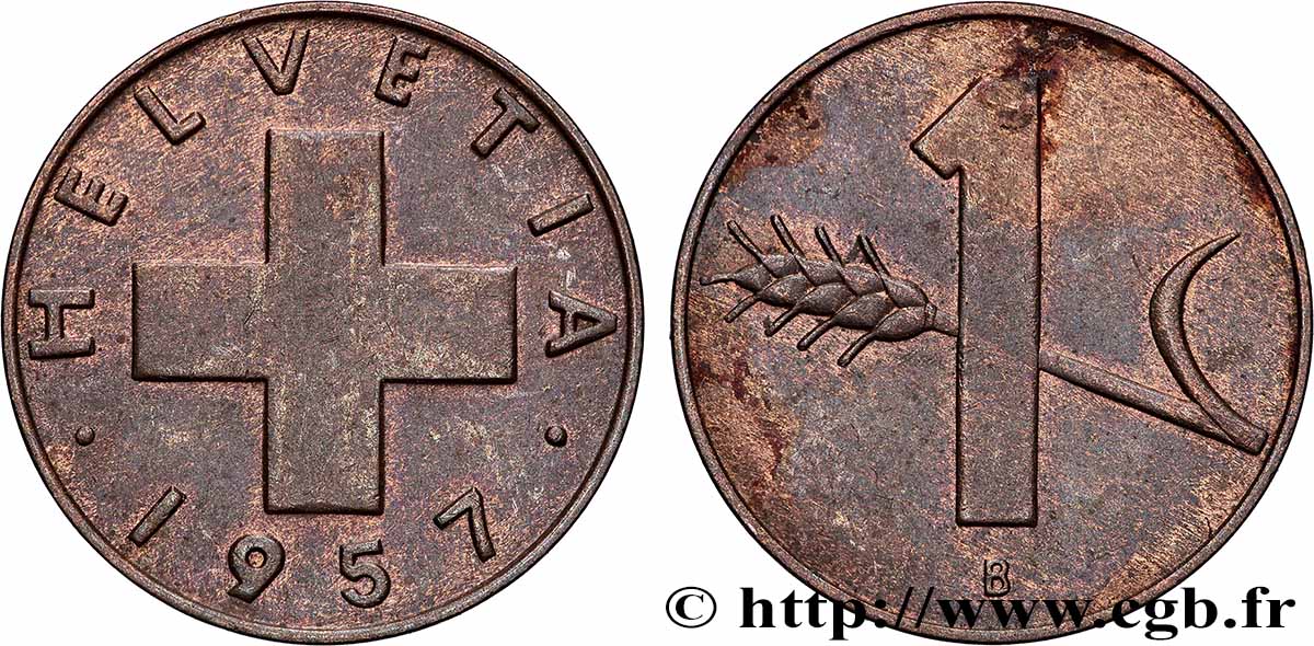 SUISSE 1 Centime 1957 Berne TTB+