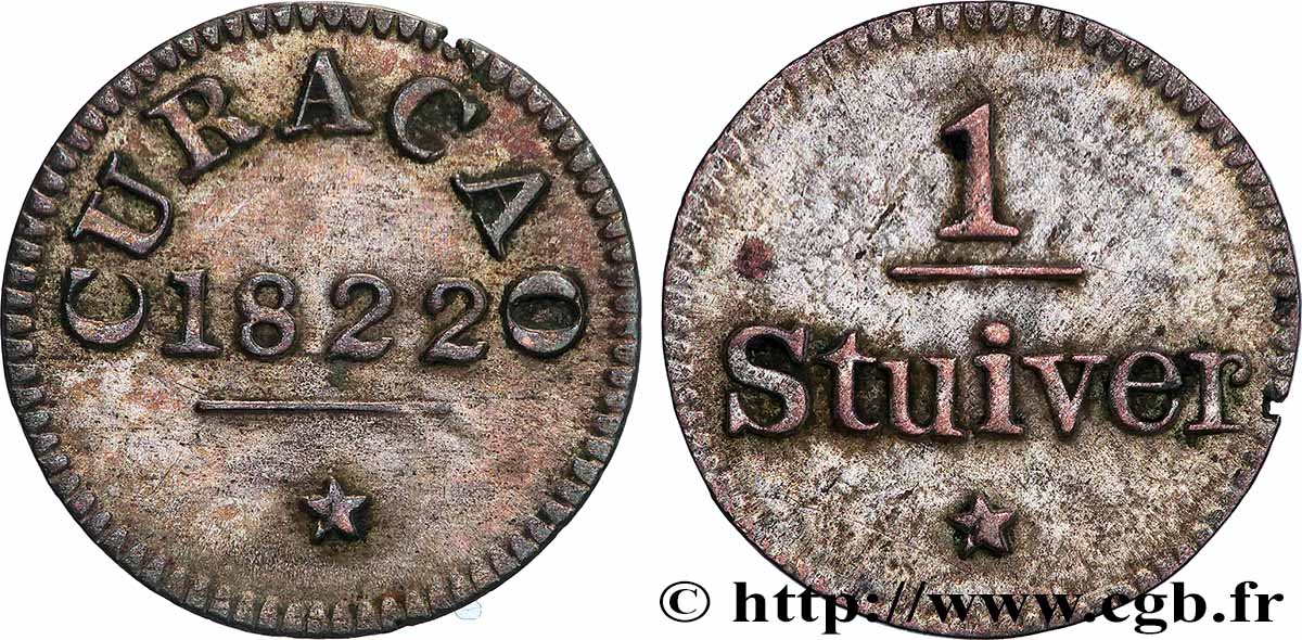 CURACAO 1 Stuiver 1822 TTB+