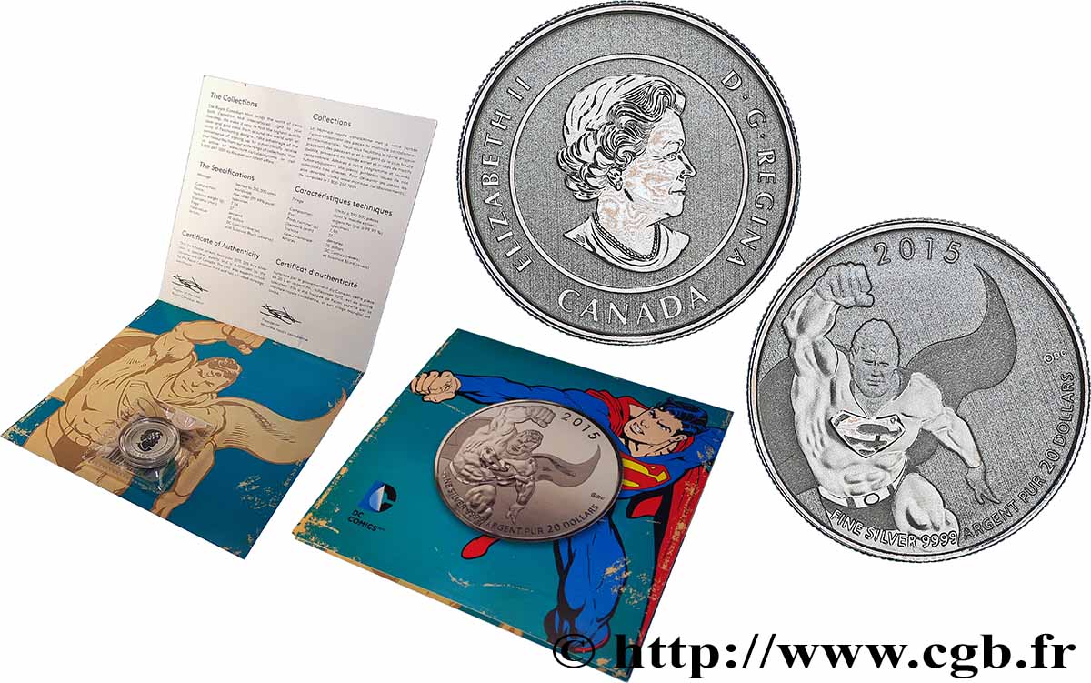 CANADA 20 Dollars Superman 2015 Ottawa FDC