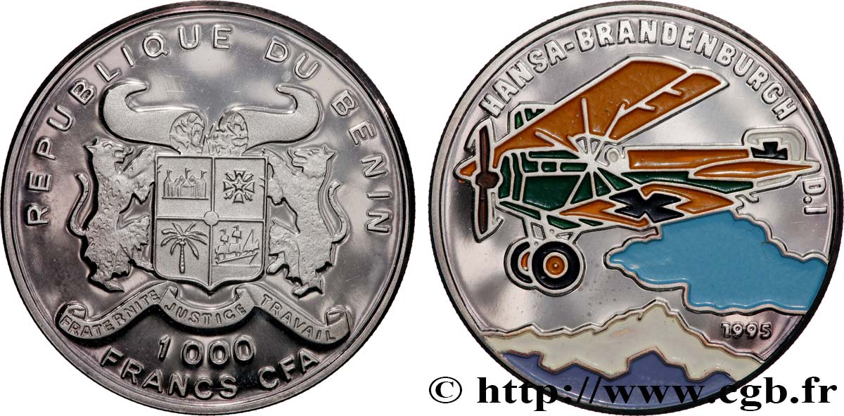BÉNIN 1000 Francs CFA Proof Hansa - Brandenburg D. I. 1995  SPL