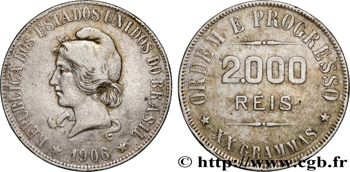 BRASIL 2000 Reis 1906 MBC