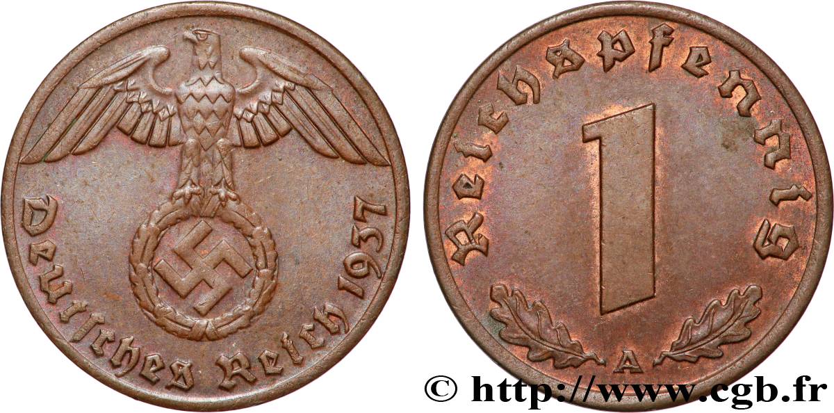 ALLEMAGNE 1 Reichspfennig 1937 Berlin TTB+