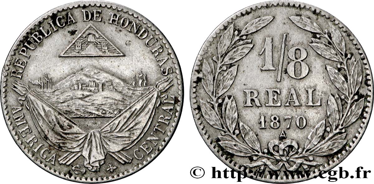 HONDURAS 1/8 Real 1870 Paris TTB+