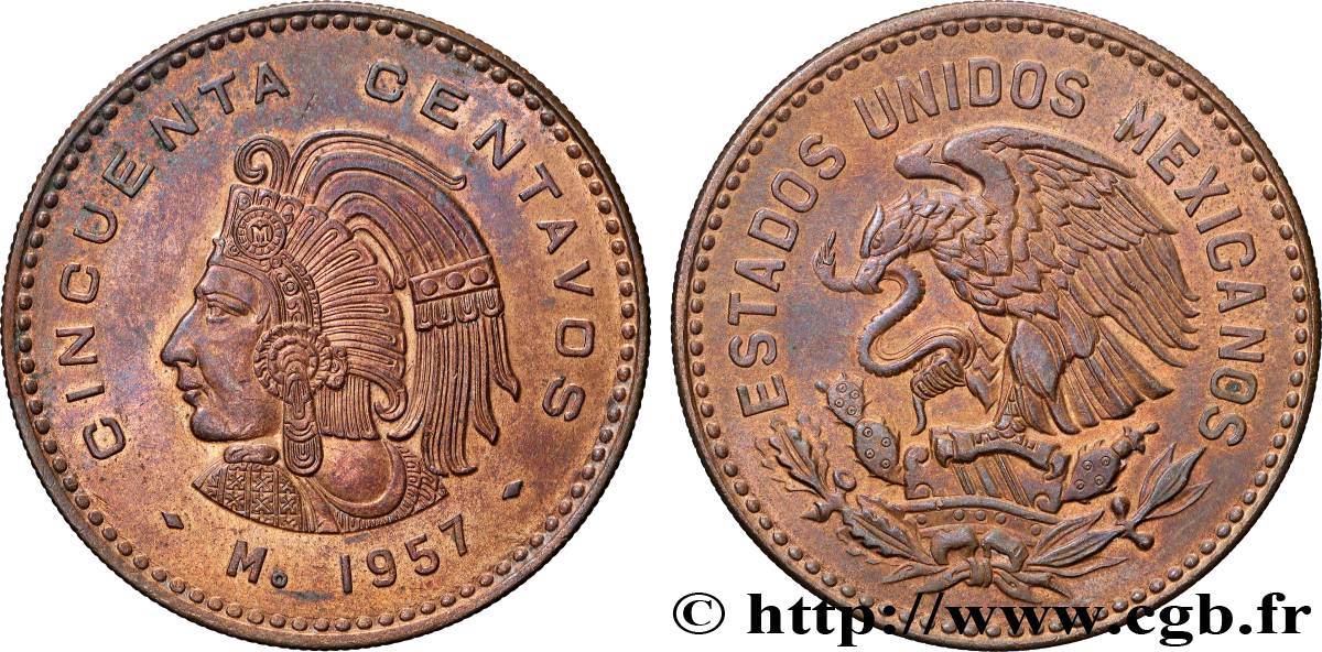 MEXIQUE 50 Centavos Aigle 1957 Mexico SUP