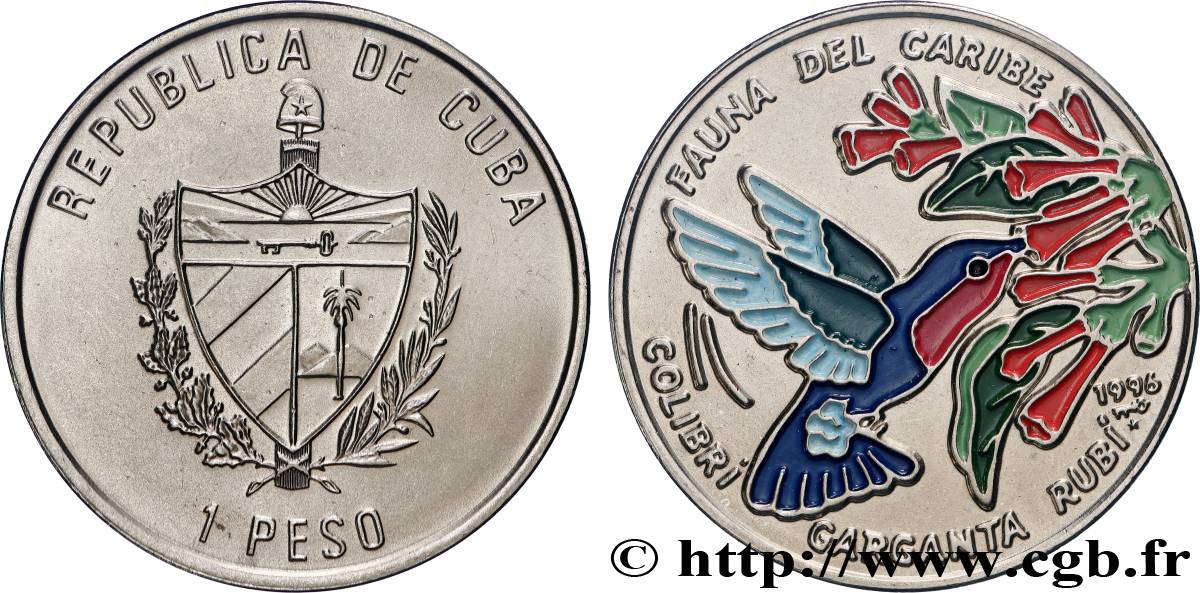 CUBA 1 Peso Colibri 1996 SPL