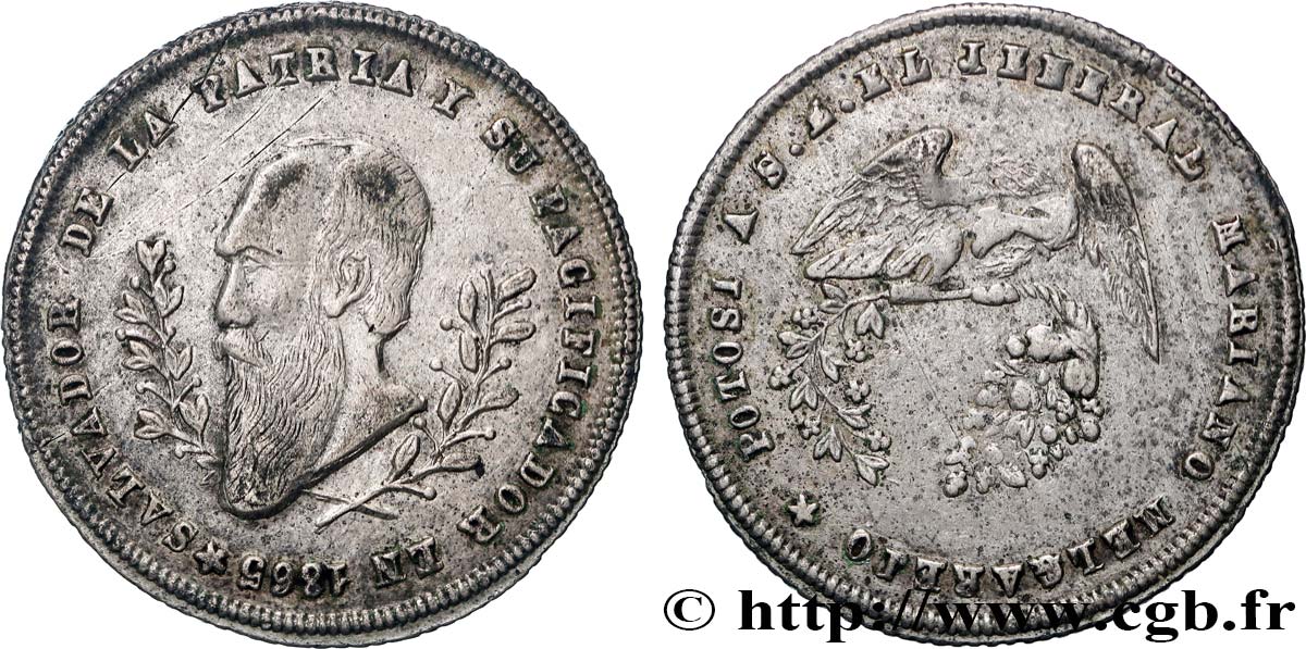 BOLIVIE Médaille Général Melgarejo 1865 Potosi TTB