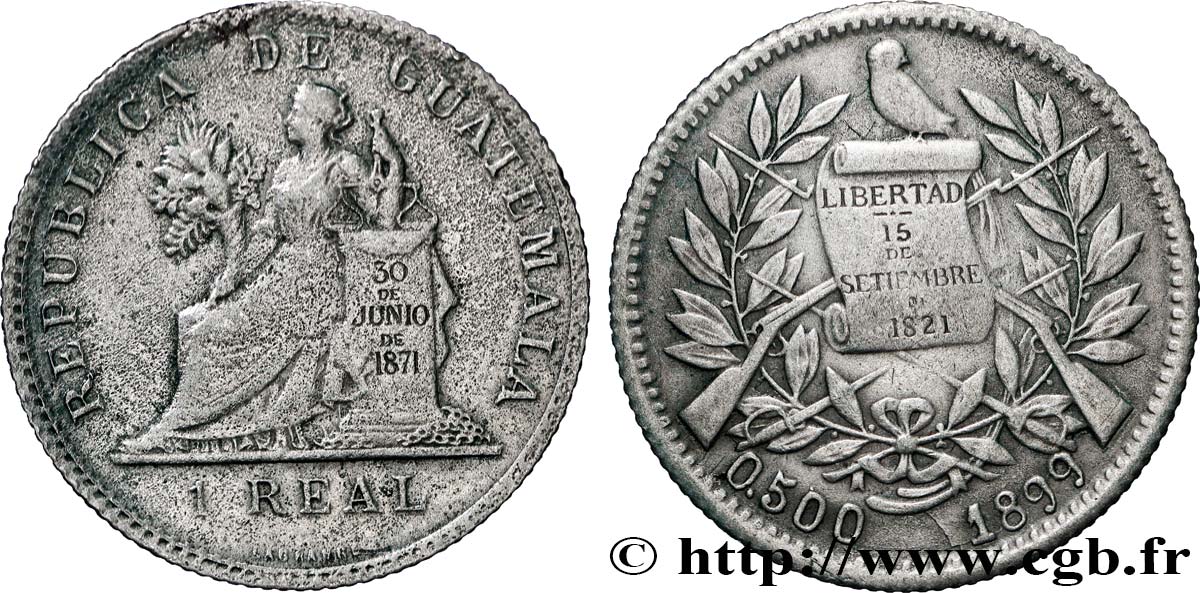 GUATEMALA 1 Real 1899 VF