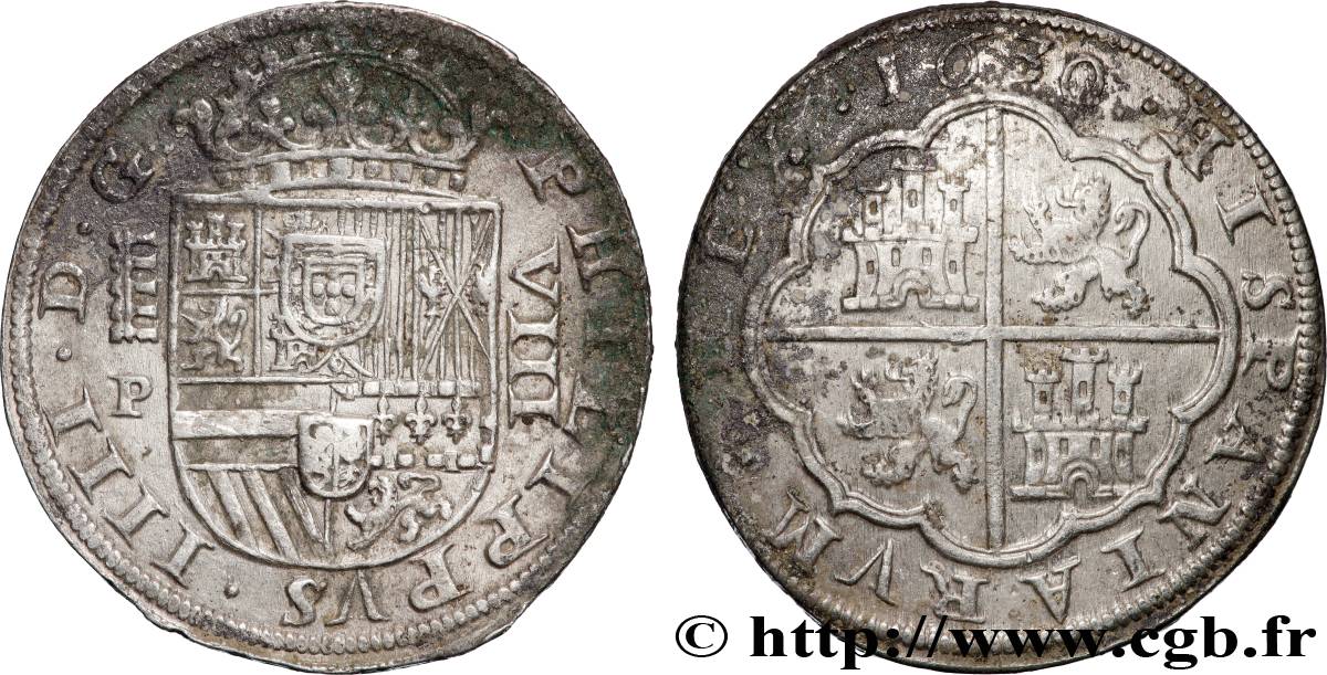 ESPAGNE - ROYAUME D ESPAGNE - PHILIPPE IV 8 Reales 1630 Ségovie TTB