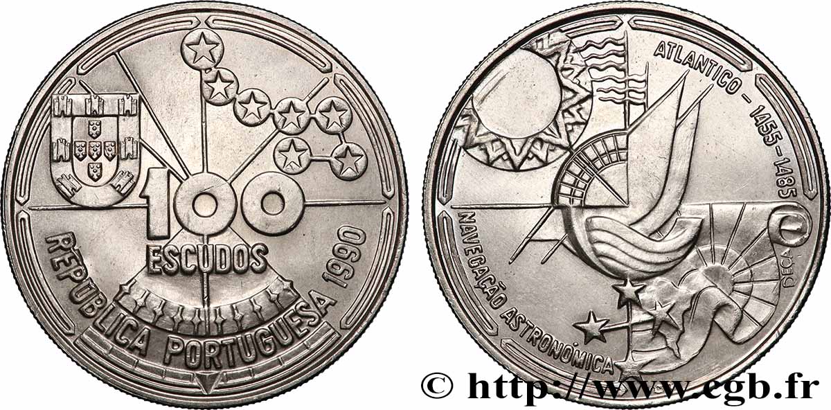 PORTUGAL 100 Escudos Navigation astronomique 1990 Lisbonne AU