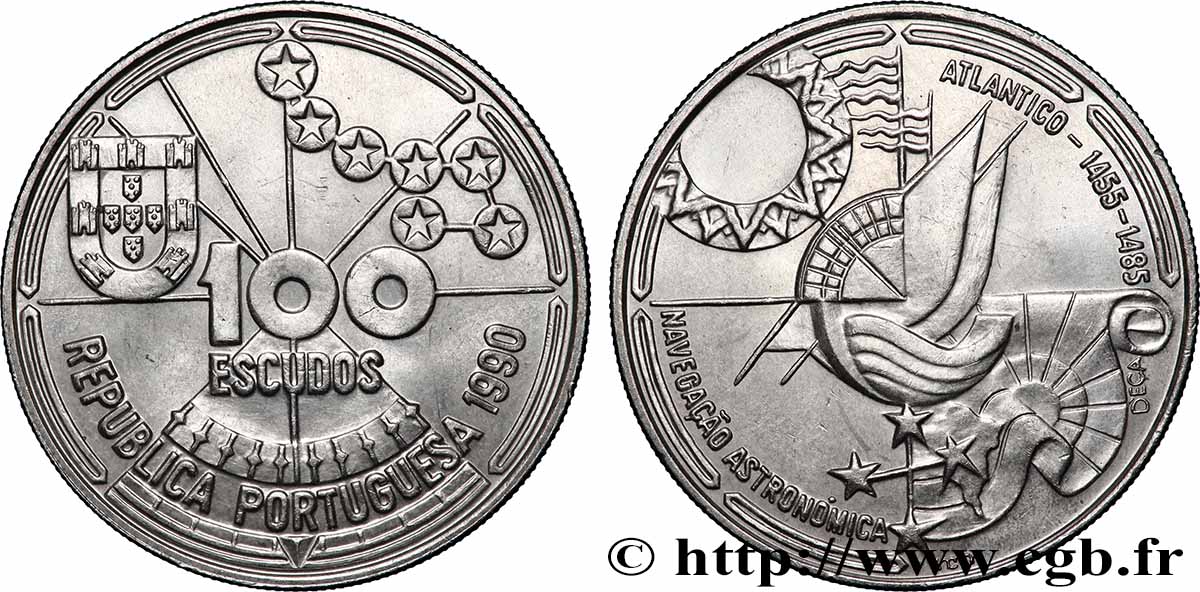 PORTUGAL 100 Escudos Navigation astronomique 1990 Lisbonne AU