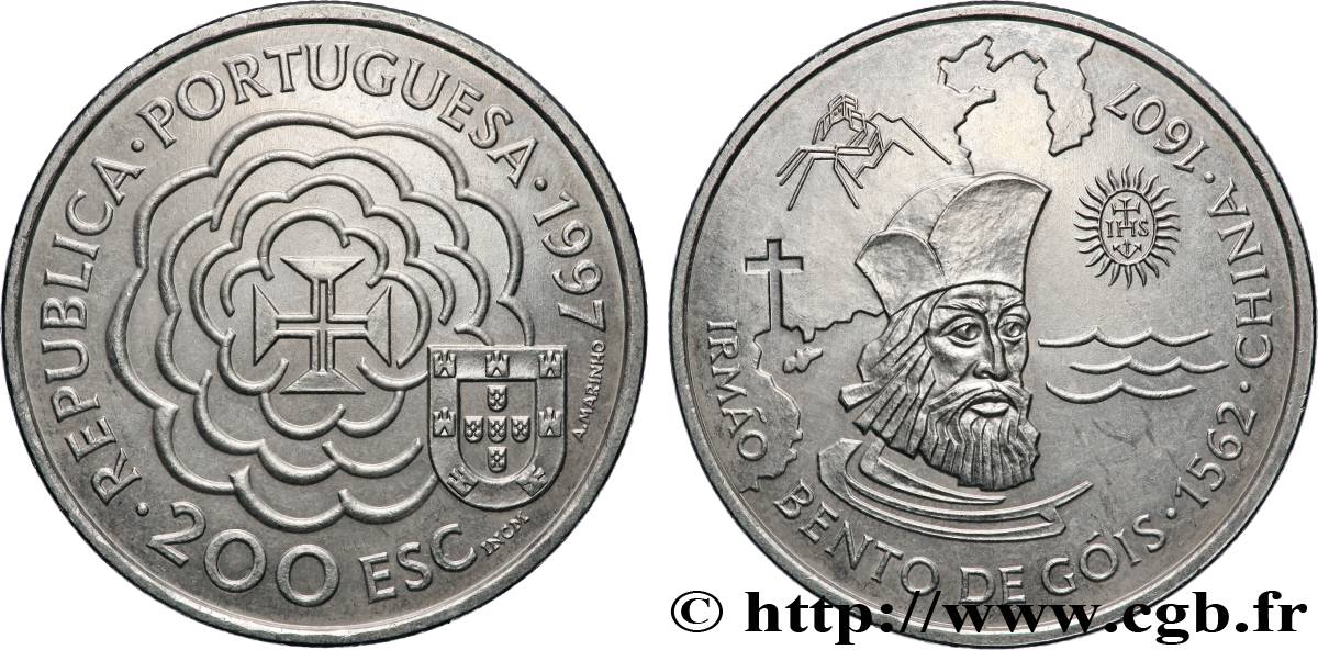 PORTUGAL 200 Escudos Irmao Bento de Gois, côtes de la Chine 1997 Lisbonne AU