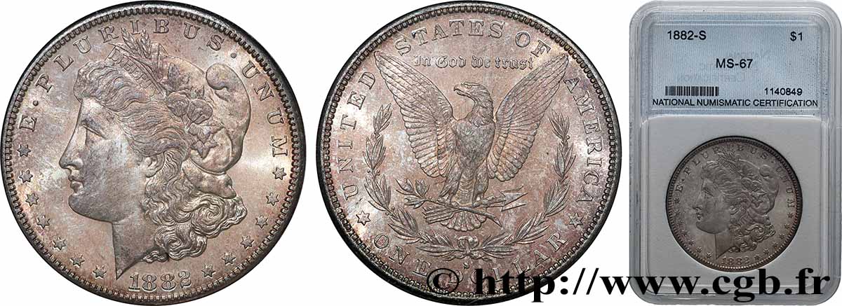 ÉTATS-UNIS D AMÉRIQUE 1 Dollar Morgan 1882 San Francisco FDC67 autre