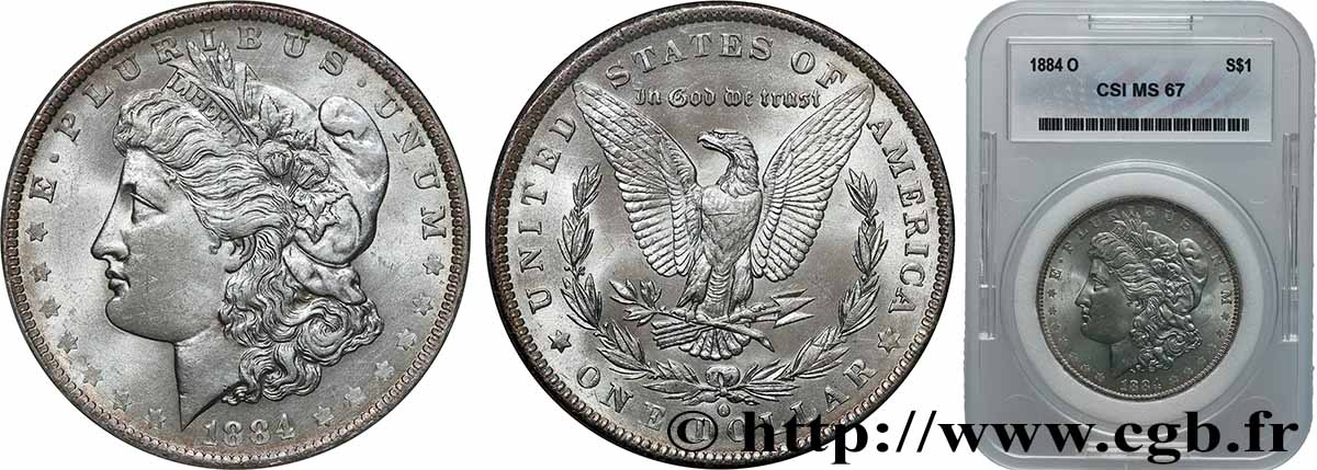 UNITED STATES OF AMERICA 1 Dollar Morgan 1884 Nouvelle-Orléans MS67 autre