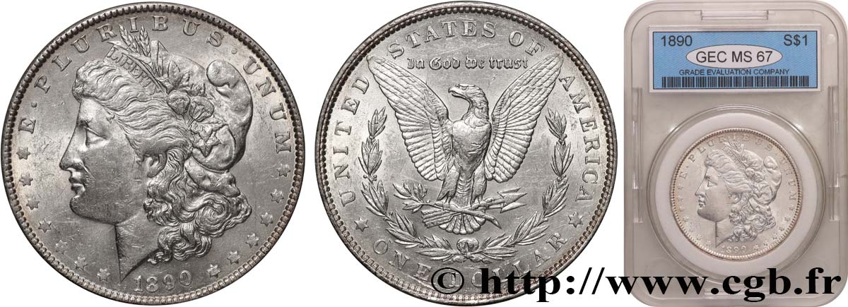 UNITED STATES OF AMERICA 1 Dollar Morgan 1890 Philadelphie MS67 autre