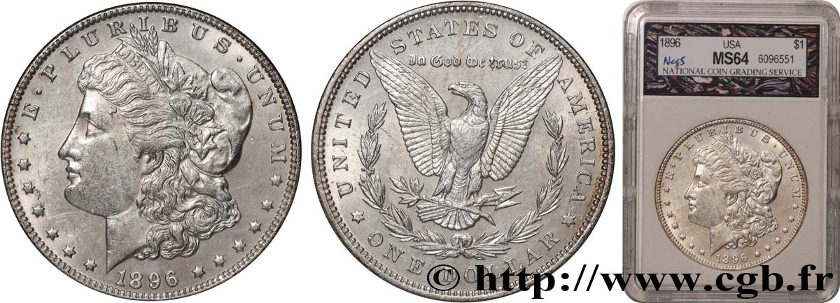 UNITED STATES OF AMERICA 1 Dollar Morgan 1896 Philadelphie MS64 autre