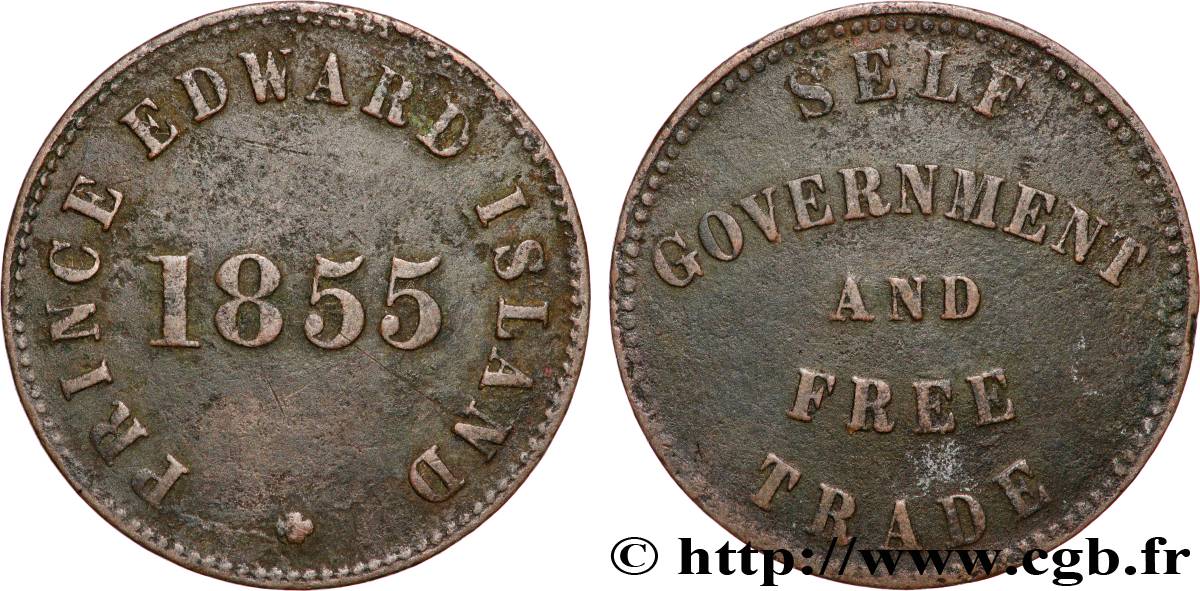 CANADA 1/2 Penny token Prince Edward Island 1855  TTB