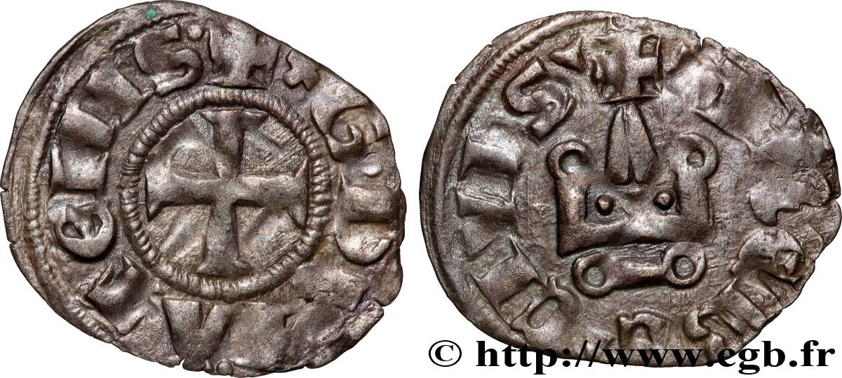 CROISADES - DUCHÉ D ATHÈNES - GUILLAUME DE LA ROCHE OU MINORITÉ DE GUI II DE LA ROCHE  Denier tournois n.d.  TTB