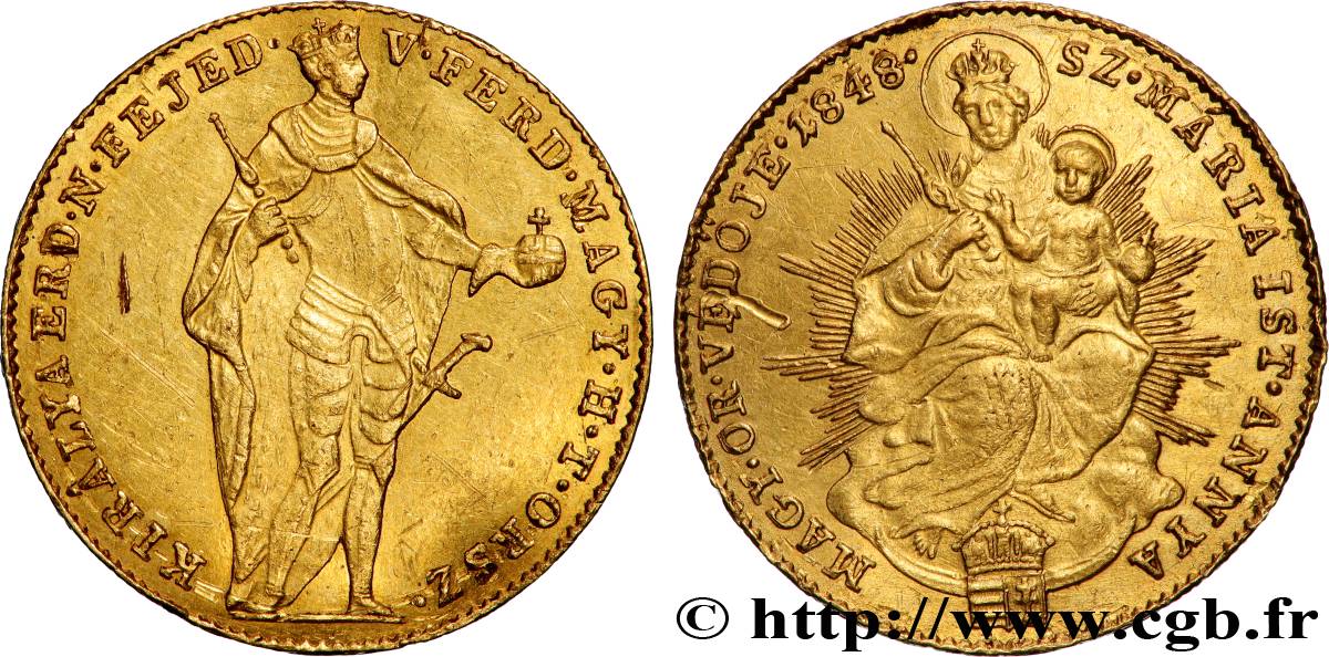HONGRIE - ROYAUME DE HONGRIE - FERDINAND Ier Ducat 1848 Kremnitz TTB+