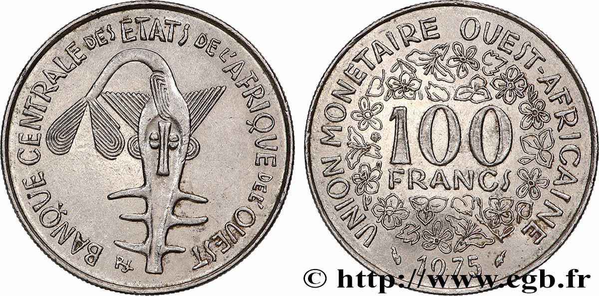 WESTAFRIKANISCHE LÄNDER 100 Francs BCEAO 1974 Paris VZ