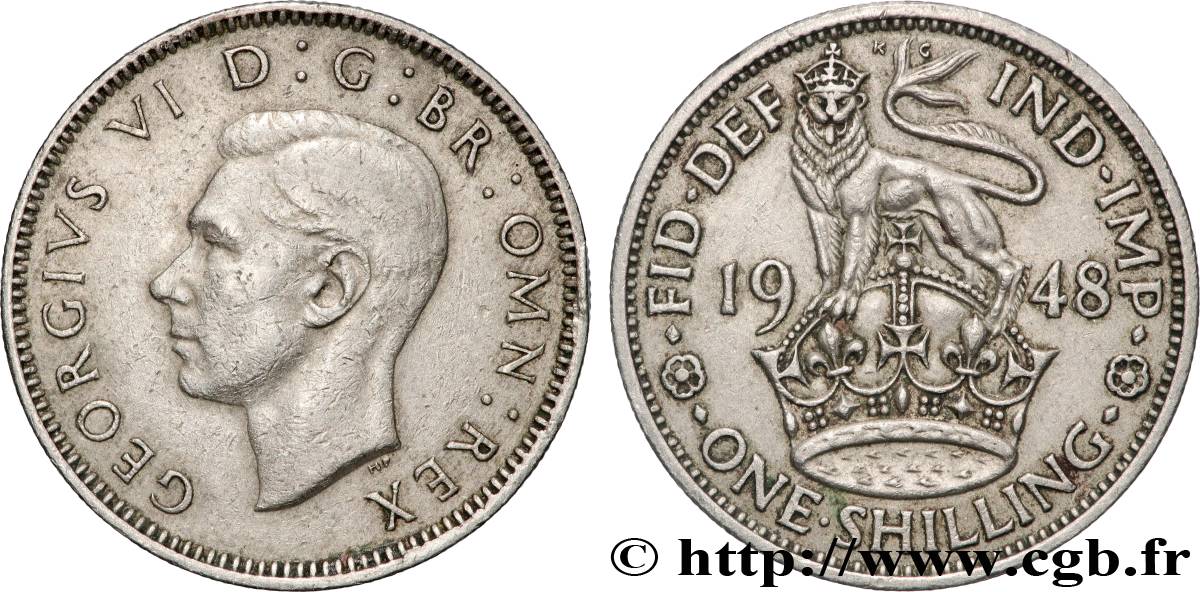 ROYAUME-UNI 1 Shilling Georges VI ‘Scottish reverse’ 1948 Londres TTB+