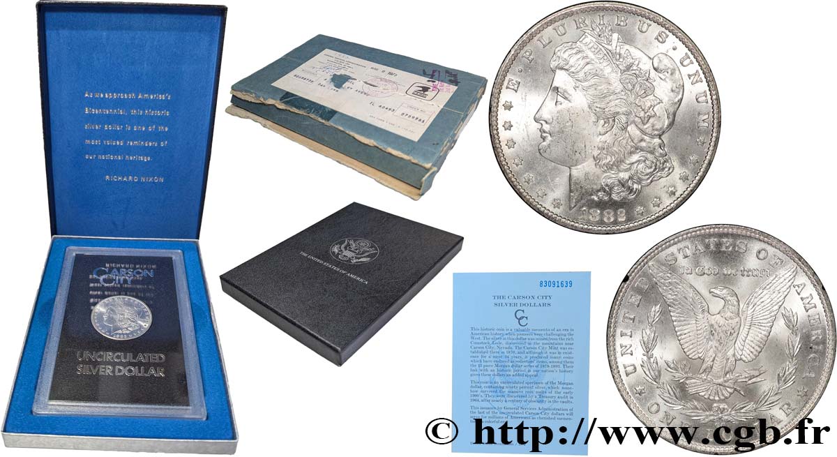 ÉTATS-UNIS D AMÉRIQUE 1 Dollar Morgan 1882 Carson City FDC