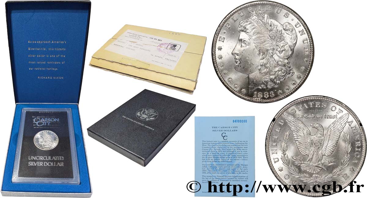 ÉTATS-UNIS D AMÉRIQUE 1 Dollar Morgan 1883 Carson City FDC